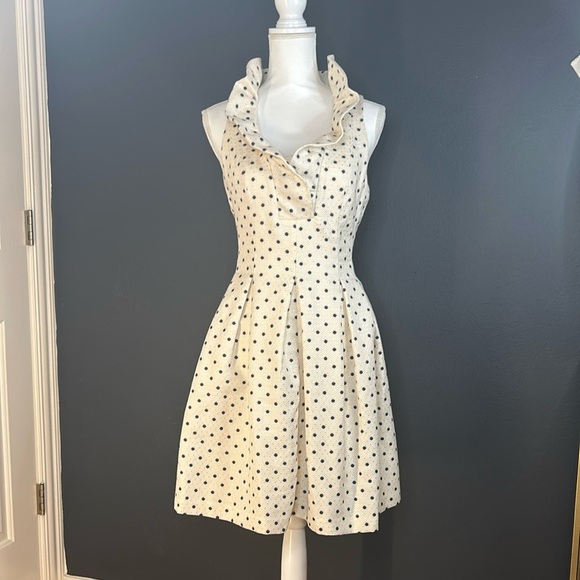 NWT Harper Rose Fit & Flare Dress | Metallic Gold & Black Polka Dot | Size 8 - Picture 3 of 12